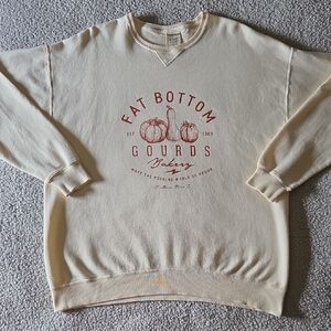 Fall Fat Bottom Gourds Bakery Long Sleeve Graphic Crew Sweatshirt Pullover